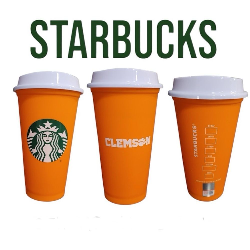 Starbucks Clemson University Reusable Hot Cup 6/16oz Orange Tigers Never used